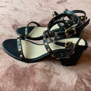 Miss Selfridge Black Studded Chunky Gladiator Sandals 8.5